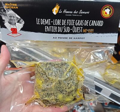 Demi lobe de foie gras de canard entier du Sud-Ouest poivre de Kampot