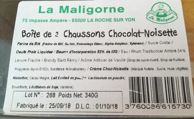Chaussons chocolat-noisette