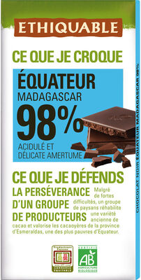 Chocolat noir 98 % Équateur