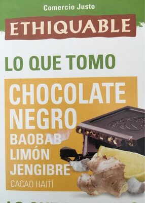 Chocolate negro: baobab, limón y jengibre