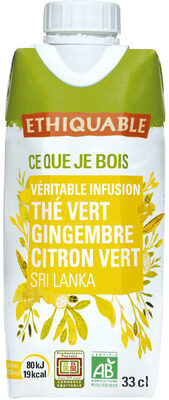 Thé glacé thé vert, gingembre citron et vert