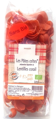 Les Pâtes Celtes Lentilles Corail Bio