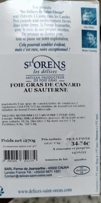 Foie gras de canard au sauterne