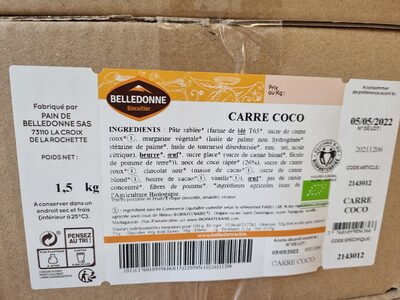 Biscuit carré coco
