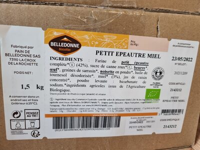 Biscuit petit épeautre miel