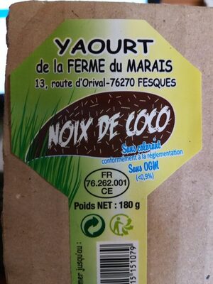 Yaourt de la Ferme des Marais Noix de Coco
