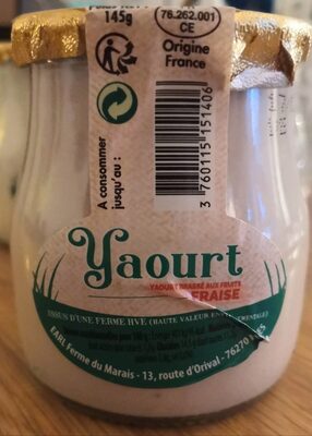 Yaourt de la ferme du Marais saveur Fraise