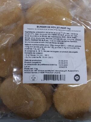 Burger de poulet pané