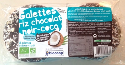 Galettes riz chocolat noir-coco bio