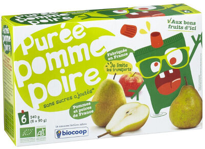 Purée pomme poire gourde 6x90g