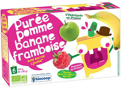 Purée pomme banane frambois gourde