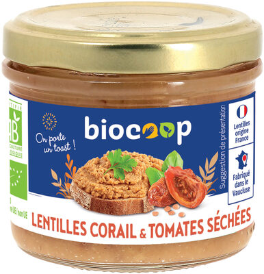 Tartinable lentille corail tomate
