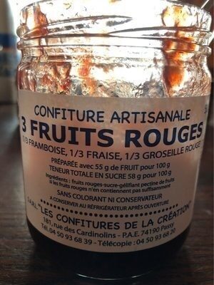 Confiture artisanale 3 Fruits Rouges