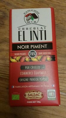Chocolat Noir Piment 70 %