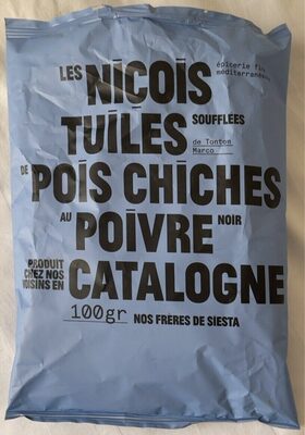 Tuiles soufflées de pois chiches au poivre noir