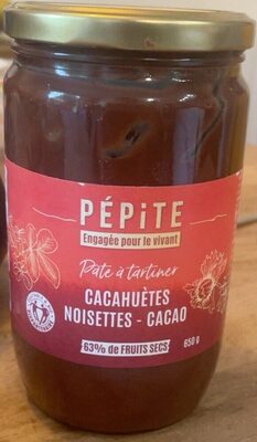 Pâte à tartiner cacahuète noisette cacao