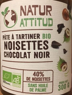 Pate a tartiner bio noisettes chocolat noir