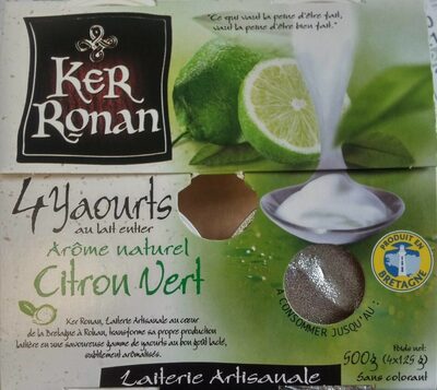 Yaourt au lait entier, Arôme naturel Citron vert