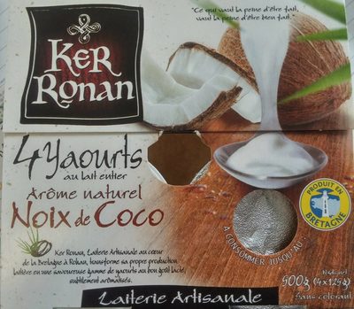 Yaourt au lait entier, Arôme naturel Noix de coco