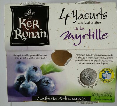 Yaourt au lait entier à la Myrtille
