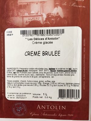 Crème glacée Crème brulée