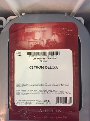 Sorbet citron délice