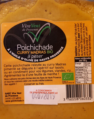 Poichichade Curry Madras Bio