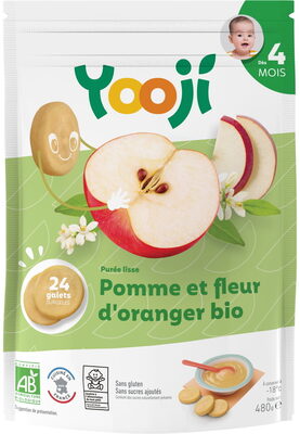 Purée surgelée de pomme et fleur d'oranger bio lisse pour bébé dès 4 mois