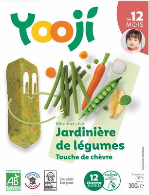 Bâtonnets surgelés bio légumes du soleil, touche de chèvre pour bébé dès 12 mois