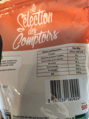 Sucre de canne complet non raffiné