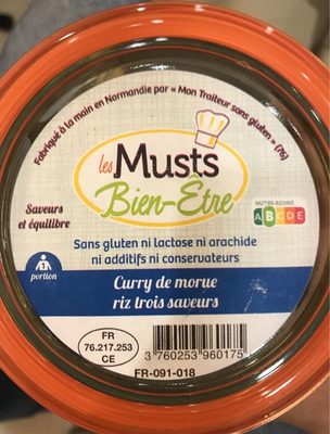 Curry de morue riz trois saveurs