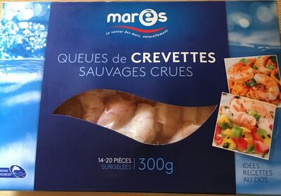 Queues de crevettes sauvages crues
