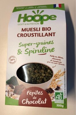 Muesli croustillant graines et spiruline chocolat