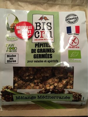 Biscru - Pépites De Graines Germées Bio 300 g - Mélange Méditerrannéen Pour Salades Et Apéritifs Sans Gluten