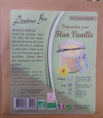 Préparation pour Flan Vanille