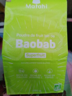 Poudre de fruit bio de baobab