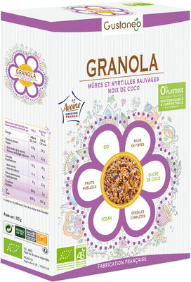Granola Mûres et Myrtilles sauvages et Noix de Coco