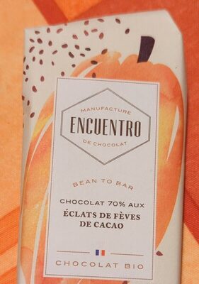 CHocolat 70% éclats de fèves de cacao