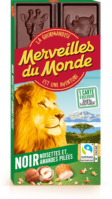 Tablette Noir noisettes et amandes pilées