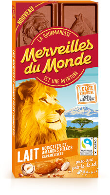 Chocolat lait noisettes et amandes pilées caramélisées