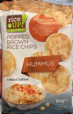 Popped Brown Rice Chips Hummus