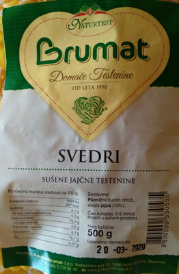 Svedri sušene jajčne testenine