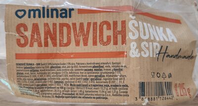 sandwich šunka & sir handmade