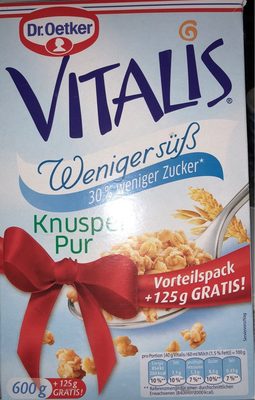 Dr. Oetker Vitalis Weniger Süß Knusper Pur, 725 G