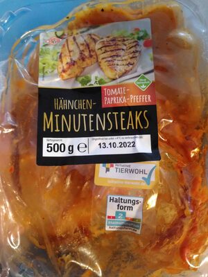 Hähnchen-Minutensteaks Tomate Paprika Pfeffer