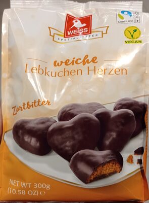 Weiss Lebkuchenherzen Zartbitter
