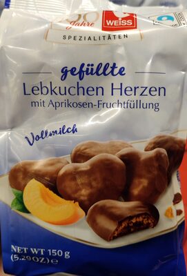 Lebkuchen-Herzen mit Aprikosenfruchtfüllung