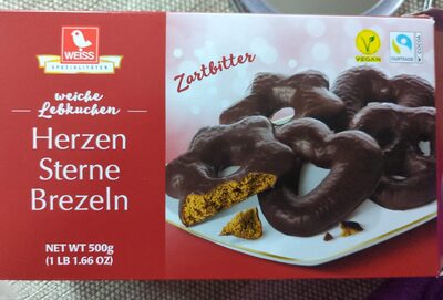 Weiche Lebkuchen Herzen Sterne Brezeln