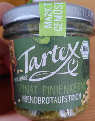 Tartex Bio Spinat Pinienkerne Abendbrotaufstrich 4005514040982 Pflanzlicher Brotaufstrich mit Spinat und Pinienkernen
