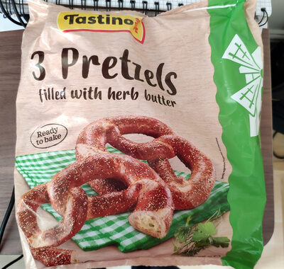 Pretzels filled with herb butter
